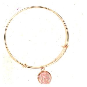 Delicate, soft lilac druzy bangle charm